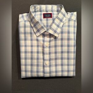 UNTUCKit Light Blue and White Checkered Shirt